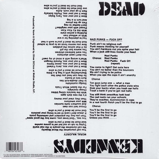 Dead Kennedy's - Nazi Punks Fuck Off/Moral Majority (7")