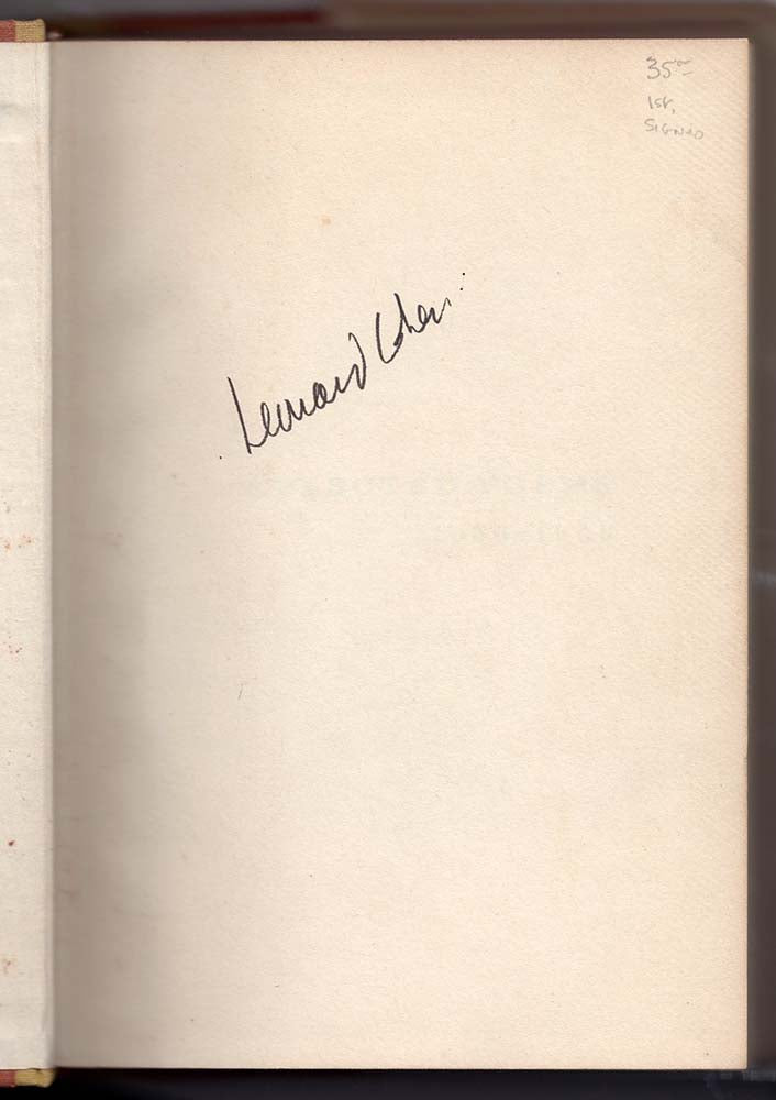 Leonard Cohen: Selected Poems 1956-1968 (Viking Press) - signature